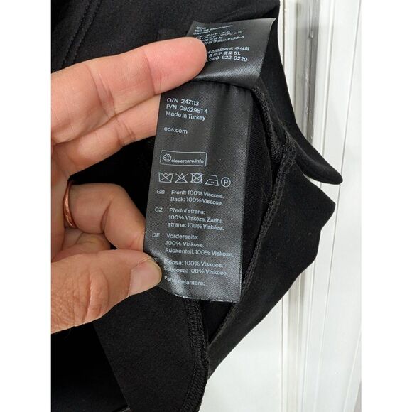 COS‎ Hooded Sweatshirt Mini Dress women's XS black scuba oversized modern - Picture 6 of 8